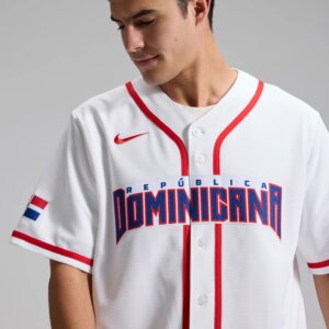 Dominican Republic Baseball Nike White 2026 World Baseball Classic Home Stadium Jersey